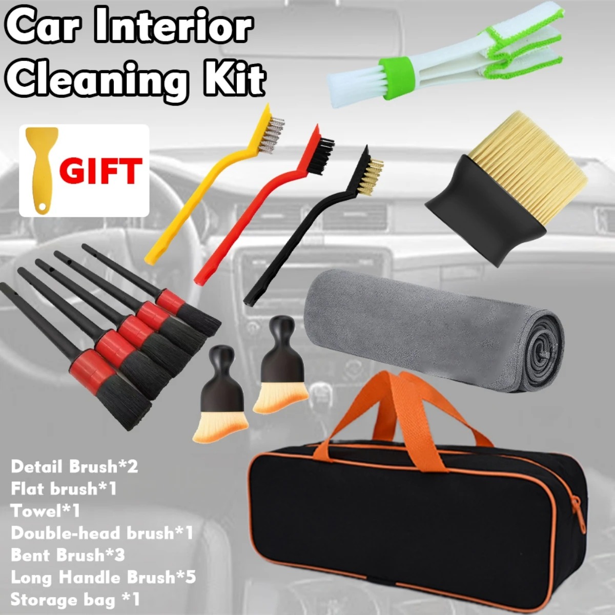 Dirt Brush Interior - طقم فرش تنظيف السيارات من 1-15