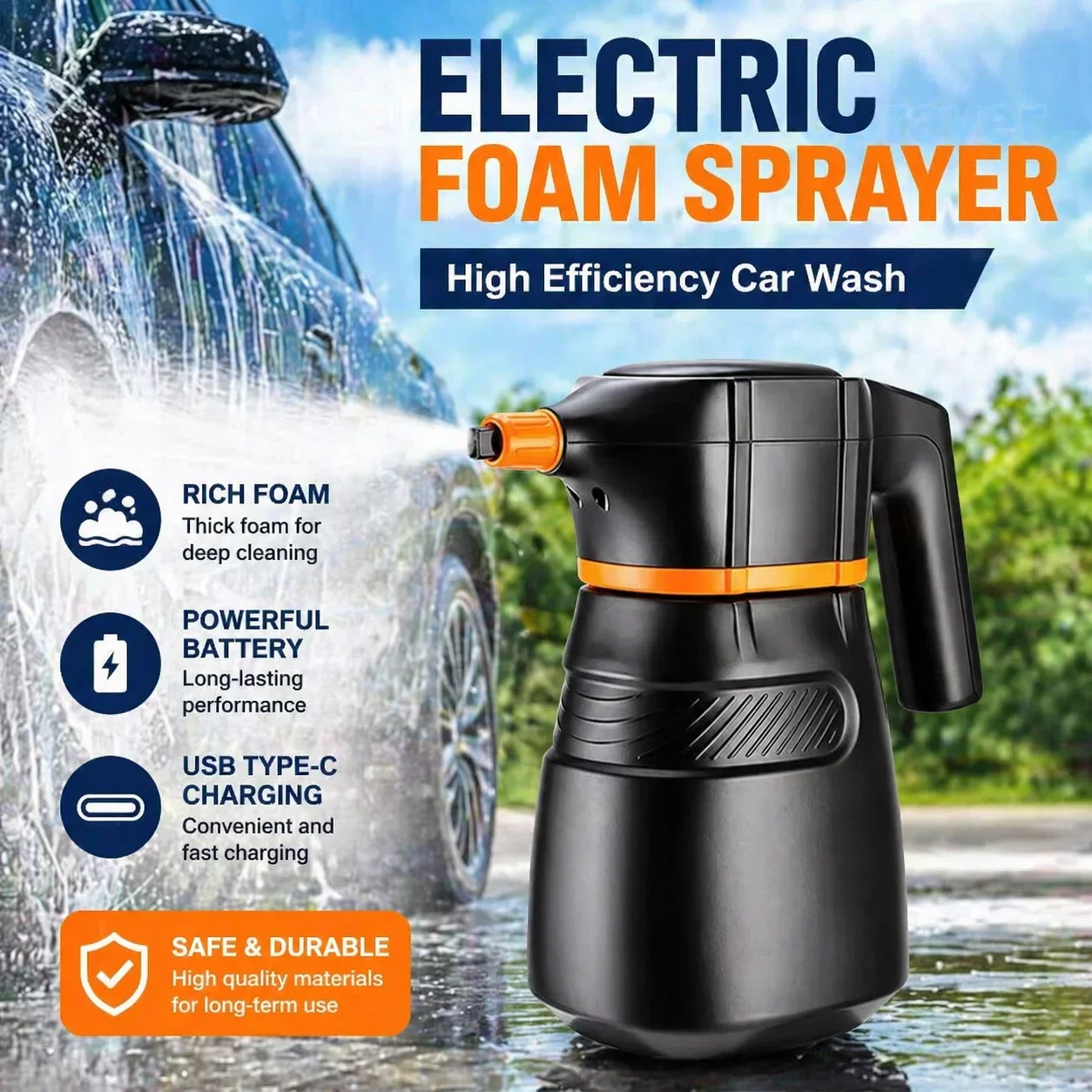 Pressure Washer Foam Gun - مسدس رش رغوة كهربائي لغسيل السيارات،