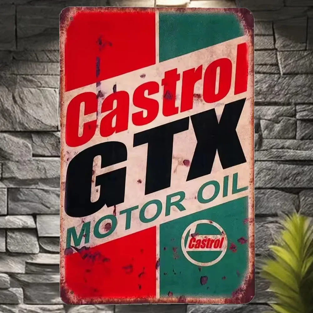 Castrol Oil Gtx - لافتة معدنية عتيقة لزيت المحركات كاسترول
