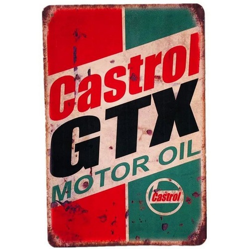 Castrol Oil Gtx - لافتة معدنية لزيت المحرك كاسترول GTX،