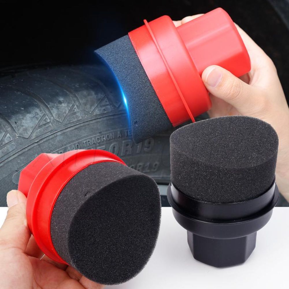 Wax Applicator Pad - إسفنجة تلميع إطارات منحنية مع غطاء،
