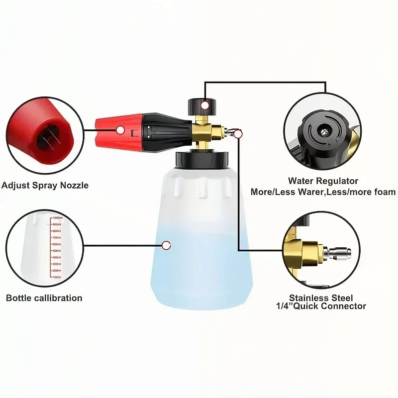 مدفع رغوة ثلجية عالي الضغط قاب - مراجعة Pressure Washer Foam Gun وسعره